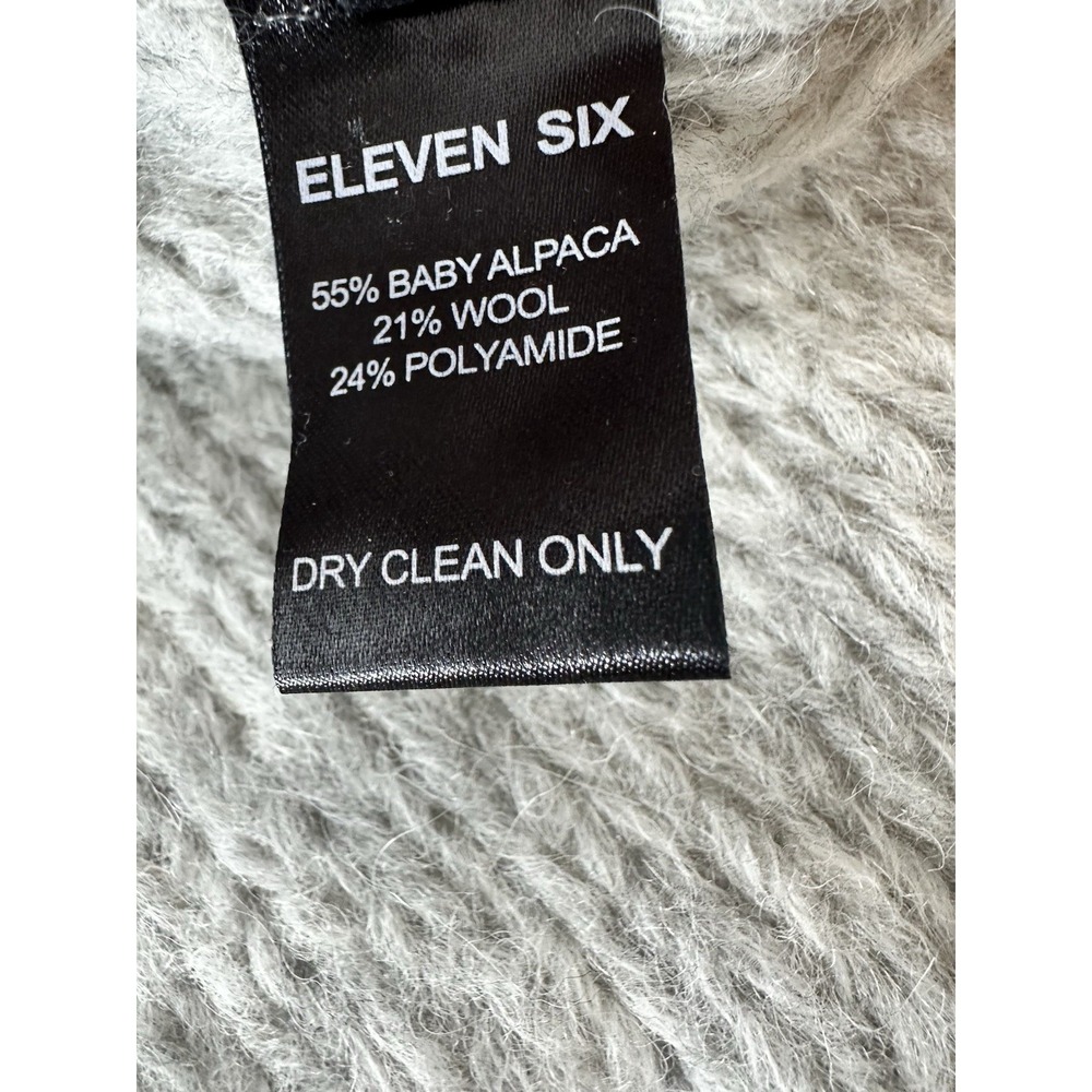 Eleven Six Vaida Sweater Women's M/L Pale Grey Hand Knit Baby Alpaca Wool $398 - Picture 11 of 14